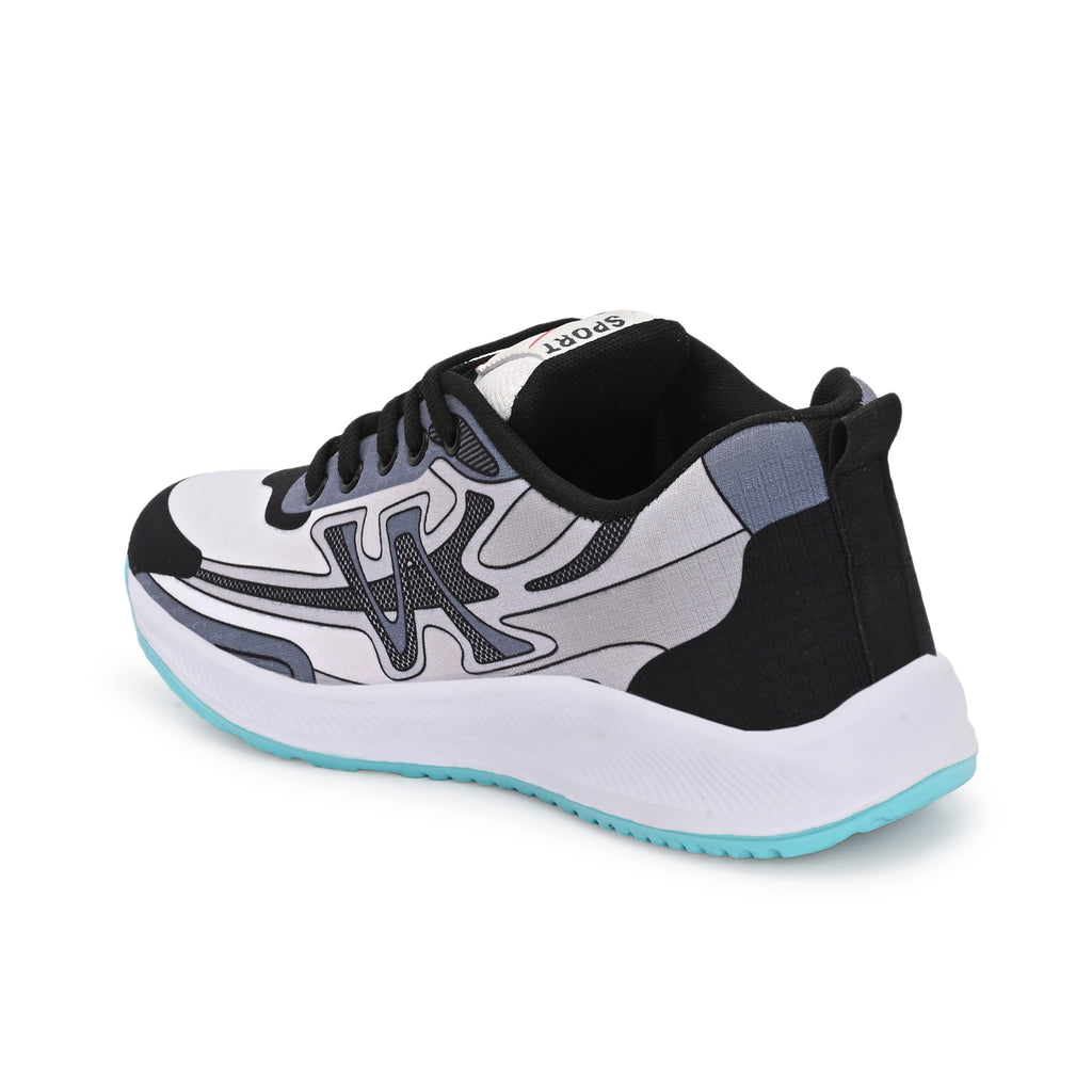 DYXX Abstract Sport Sneaker – White, Black & Blue