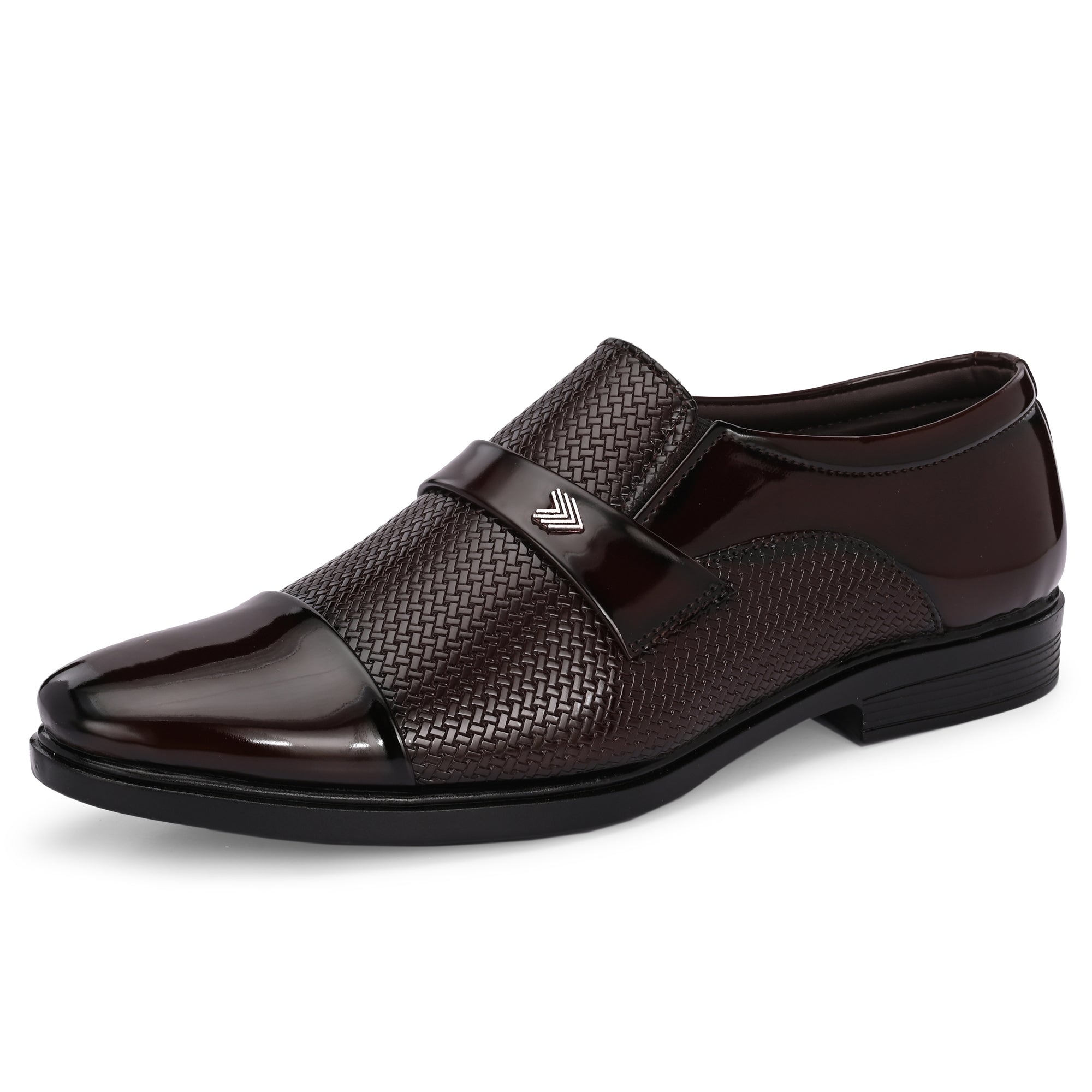 DYXX Brown Patent Slip-On Formal Shoe – Premium Men's Office Wear