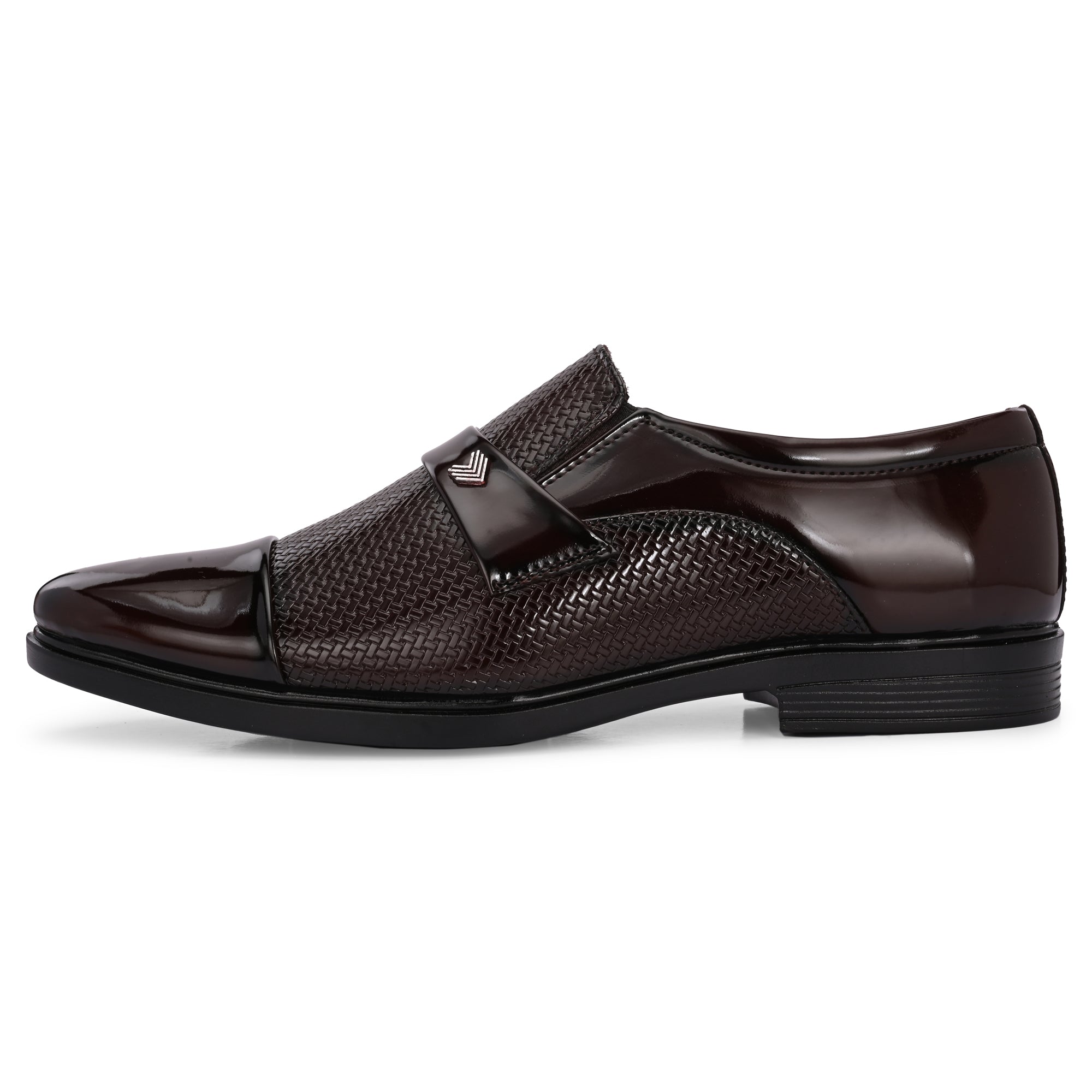 DYXX Brown Patent Slip-On Formal Shoe – Premium Men's Office Wear